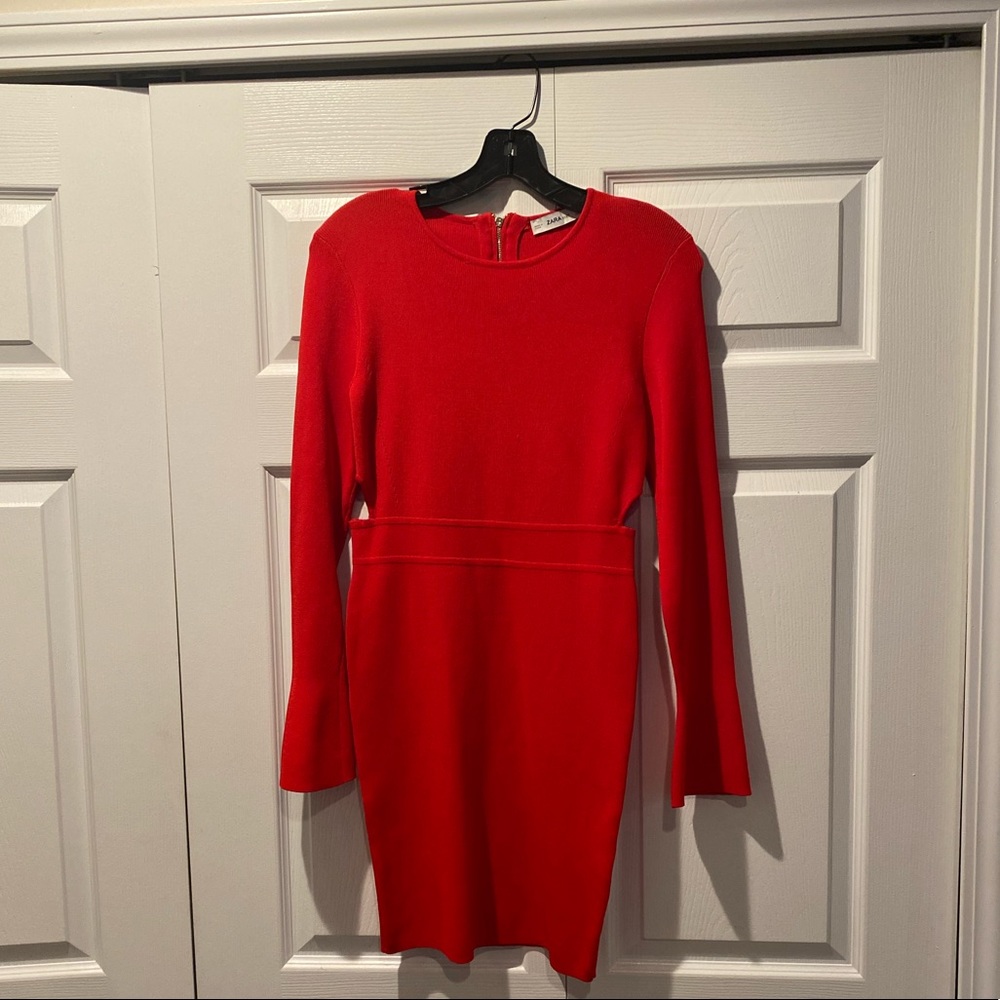 Red knit Zara dress